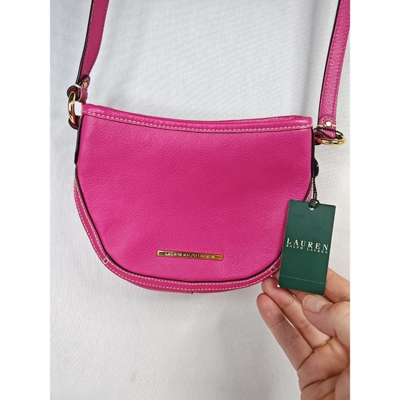 Lauren Ralph Lauren Handbags - Lauren Ralph Lauren Thurlow Mini Crossbody Bag Aruba Pink Leather Handbag NWT